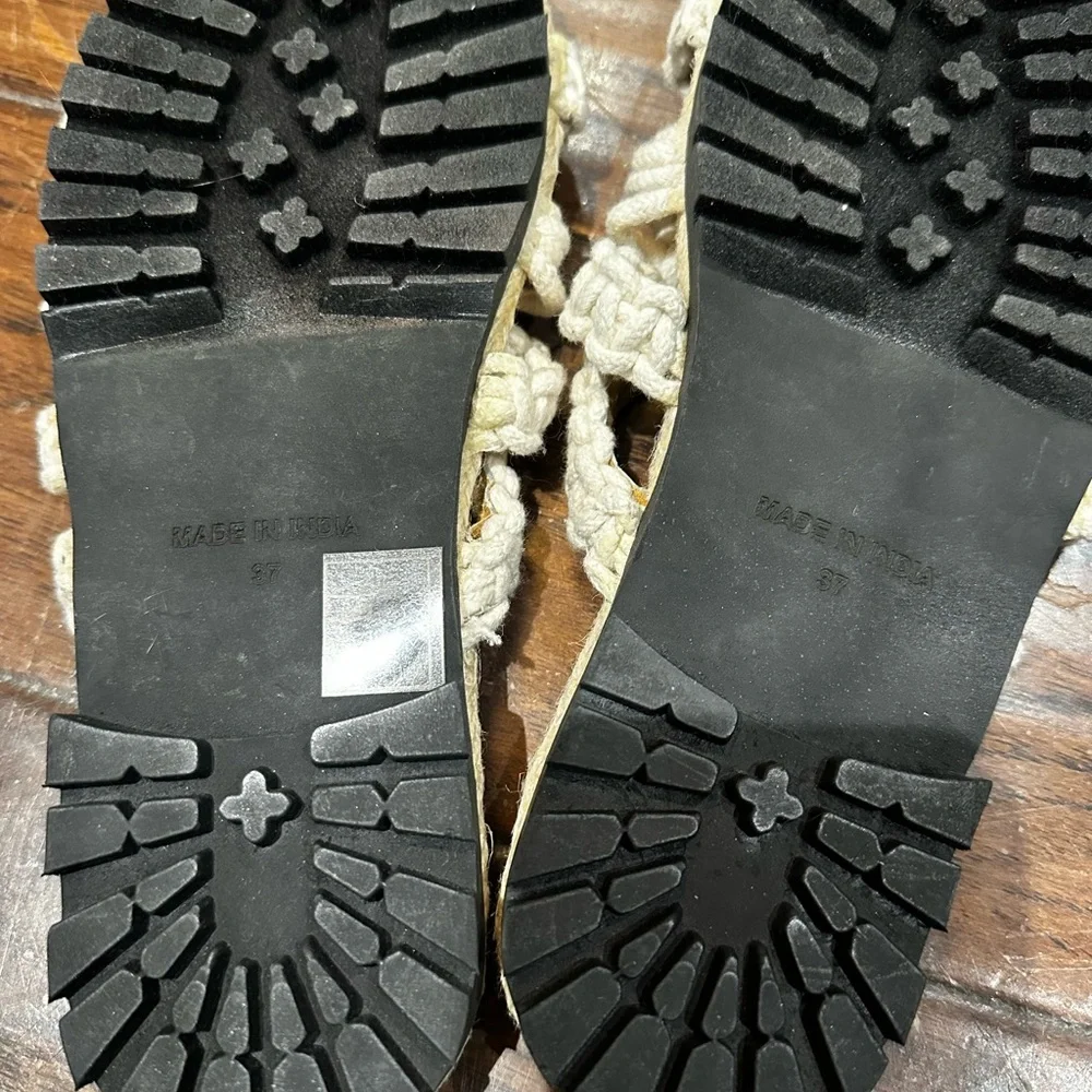 Free‎ People Cream Espadrille Macrame Sandals 6.5 - Picture 5 of 6